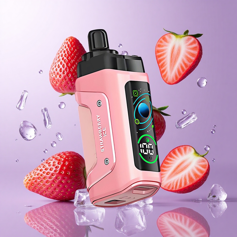 Razz Bar 45000パフス使い捨てベイプストロベリーアイス（1.0オームメッシュコイル）