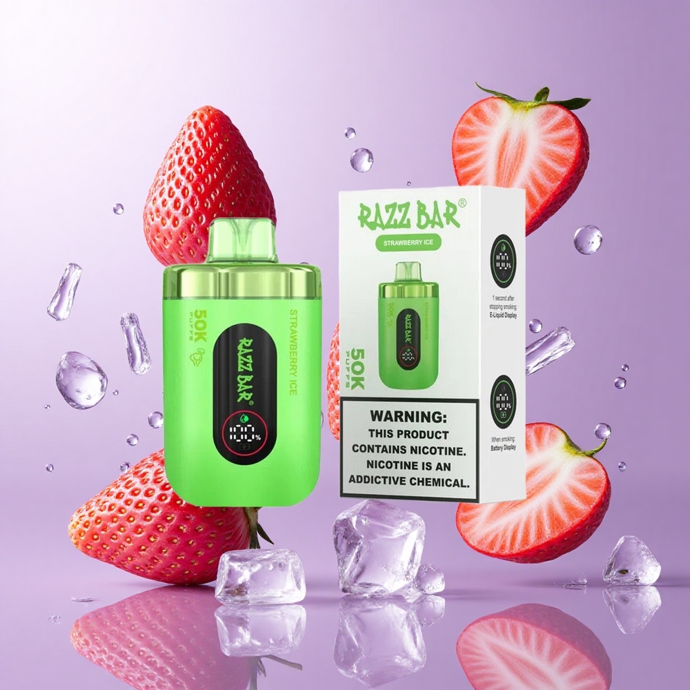 Razz Bar 50Kパフ 使い捨てベイプ ストロベリーアイス 50000パフ 2%ニコチン
