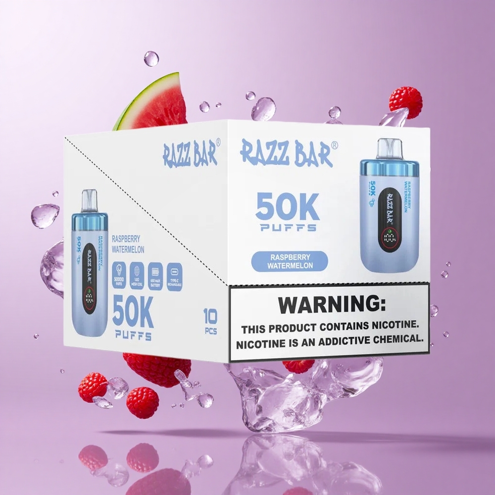 Razz Bar 50Kプッフ ディスポーザブルベイプ ラズベリー西瓜（50000プッフ、Type-C充電）