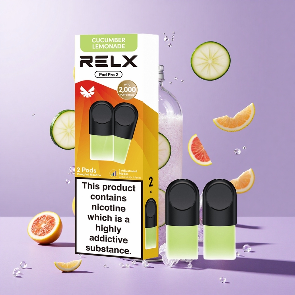 RELX Pod Pro 2 ベバレッジ-キュウリレモネード 1.9ml 600パフ ニコチン1.8%
