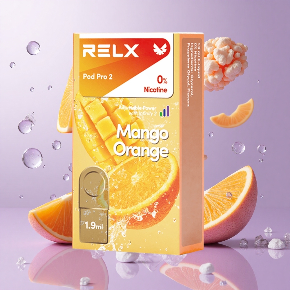 RELX Pod Pro 2 マンゴーオレンジ 1.9ml 600パフ 3電圧調整