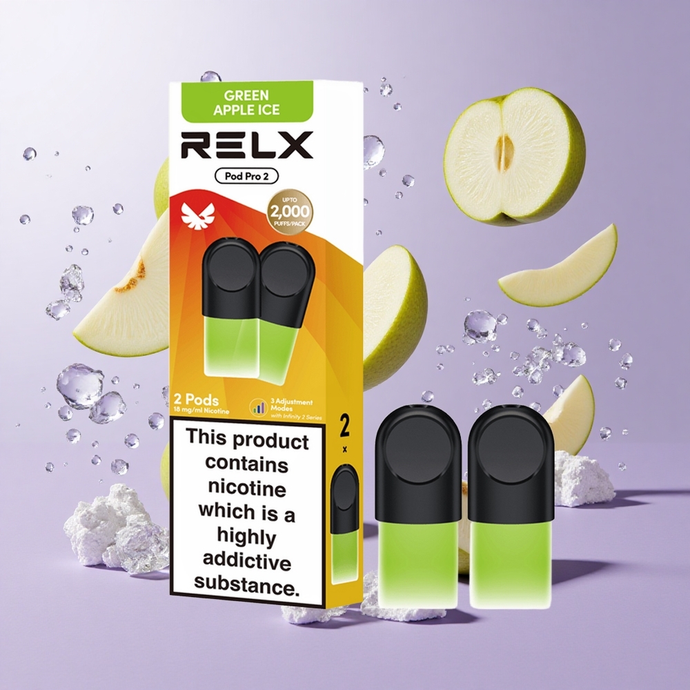 RELX Pod Pro 2 1.9ml 600パフ グリーンアップルアイス